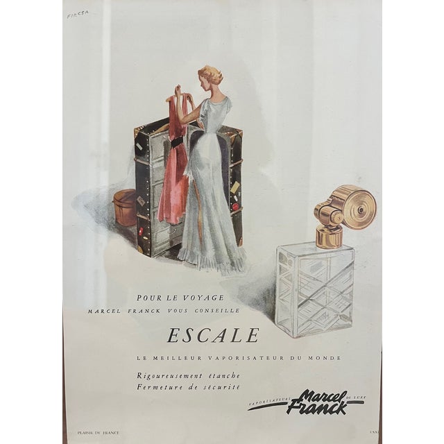 Mid 20th Century Stendahl French Perfume Advertisement - Framed For Sale - Image 4 of 7