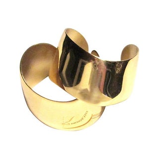 1970s Signed Dionne Cole Sculptural Cuffs - A Pair For Sale