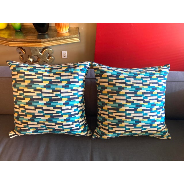 2010s Modern Abstract Design Pillows- a Pair For Sale - Image 5 of 5