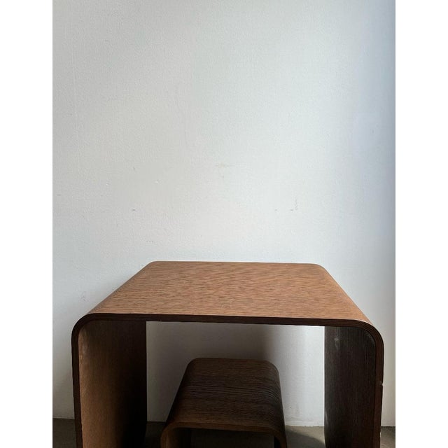 Children's Desk with Stool in Curved Wood, 2010s, Set of 2 For Sale - Image 4 of 7