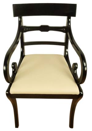 Vintage Black Stained Mahogany Armchair, England