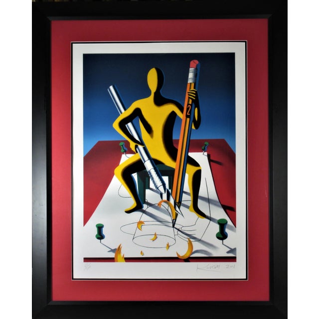 Yellow Mark Kostabi, Careful Whit That Ax, Eugene, 2001 For Sale - Image 8 of 8
