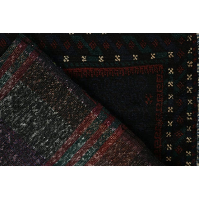 Textile Rug & Kilim’s Baluch Tribal Rug in Navy Blue With Geometric Patterns For Sale - Image 7 of 8