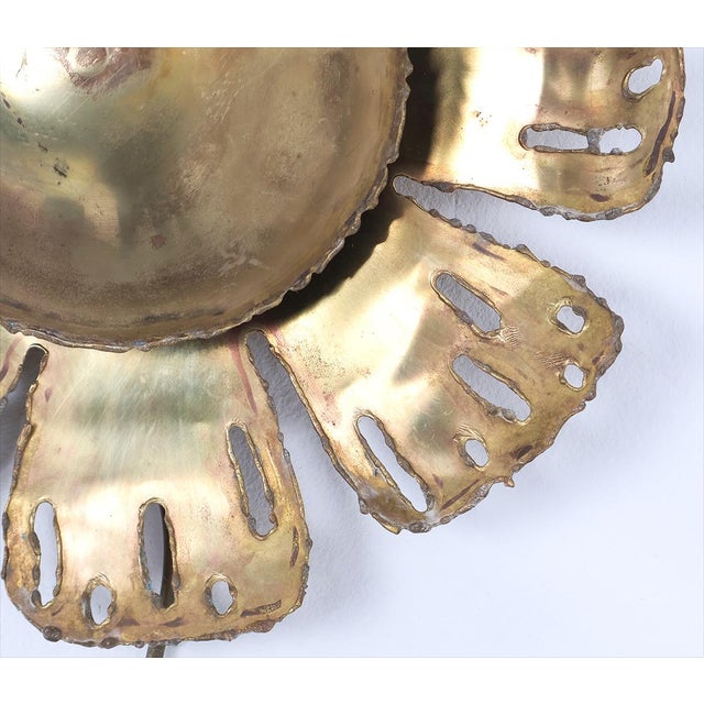 Brass Flower Wall Lamp by Svend Aage Holm Sørensen for Holm Sørensen & Co, 1960s For Sale - Image 6 of 9