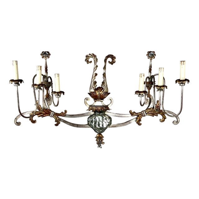 Large Silver Gilt Wall Light from Banci Firenze, 1960s For Sale