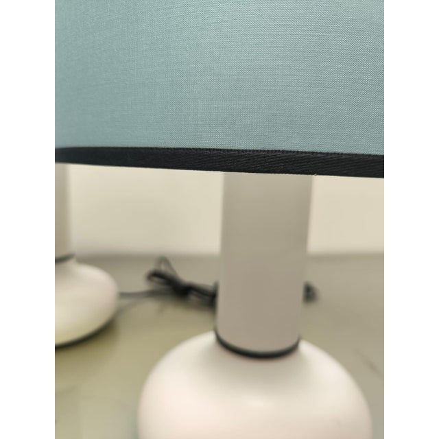 Mid-Century Modern Vintage Blue Table Lamps, 1970s, Set of 2 For Sale - Image 3 of 10