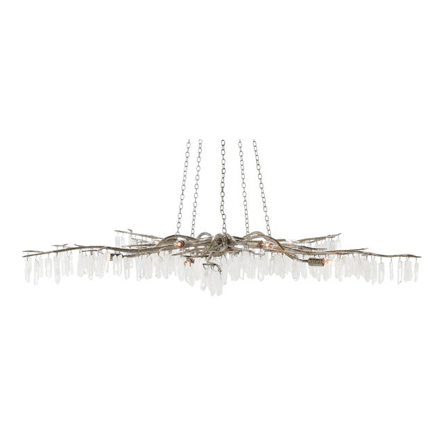 Currey & Company Forest Light Chandelier, Silver For Sale