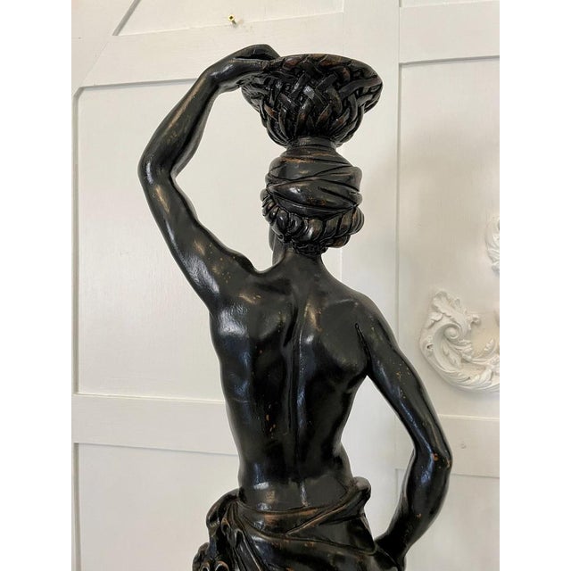 Antique Victorian Carved Ebonised Figures, 1850, Set of 2 For Sale - Image 6 of 18