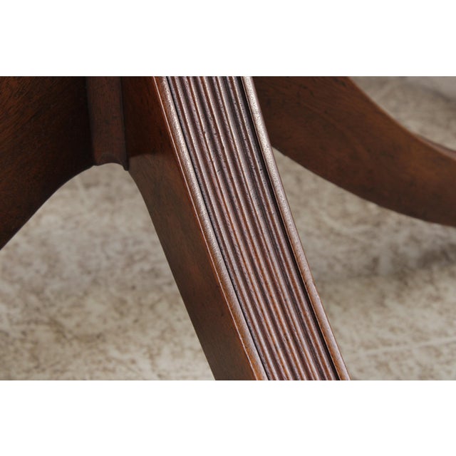 1950s Baker Mahogany Inlaid Double Pedestal Dining Table For Sale - Image 5 of 17