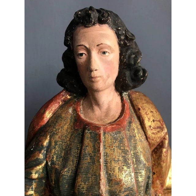 Wood Spanish Colonial Antique Santo Figure For Sale - Image 7 of 11