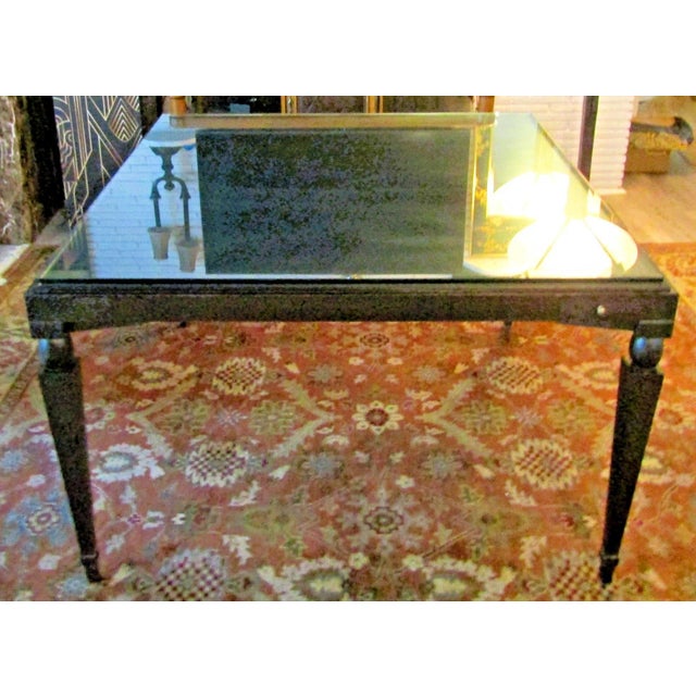 Traditional Vintage Mattaliano Large Casino Glass Top Game Table For Sale - Image 3 of 15