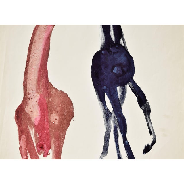 Ernst Bräuer, Two Horses (Red-Blue), 1961, Monotype For Sale - Image 6 of 12