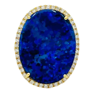 Mid 20th Century Lightning Ridge Black Opal and White Diamond Cocktail Ring in 18k Yellow Gold Size 7