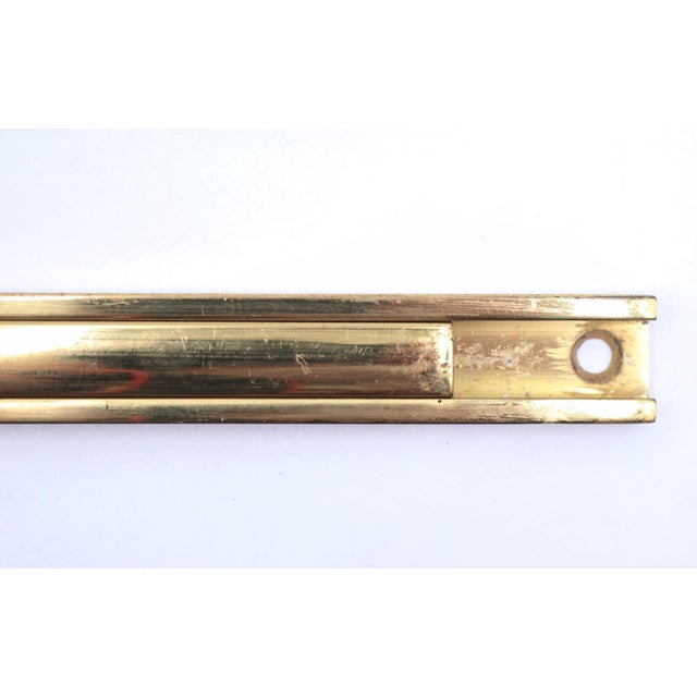 Vintage 18 In. Polished Brass Surface Mount Door Bolt For Sale - Image 6 of 9