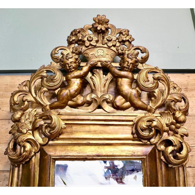 Large 19th Century Regency Carved Gilt Mirror, 1800s For Sale - Image 6 of 8