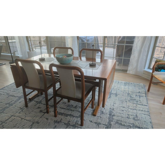 Gangsø Møbler Gorgeous Mid-Century Danish Modern Gangsø Møbler Dining Tables With Six Matching Gangsø Møbler Chairs (1990s) For Sale - Image 4 of 6