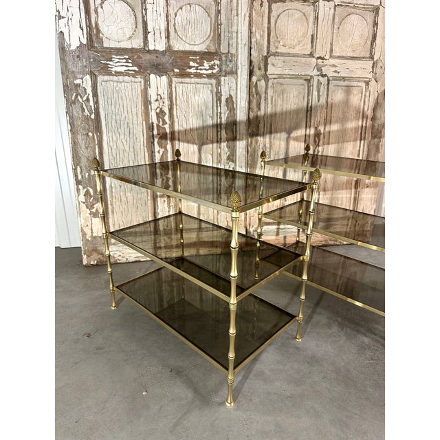 Mid-Century Modern Side Tables attributed to Maison Baguès, 1950, Set of 2 For Sale - Image 3 of 11