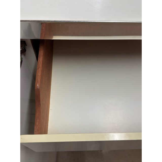 Pierre Cardin White Veneer and Chrome Highboy Dresser for Dillingham For Sale - Image 15 of 17
