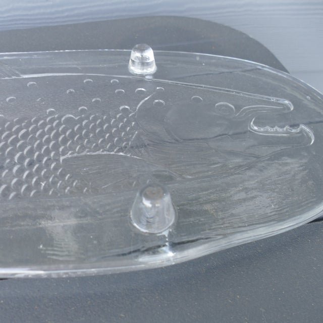 Glass Vintage Pukeberg Swedish Glass Fish Platter Serving Tray Scandinavian Art Glass For Sale - Image 7 of 16