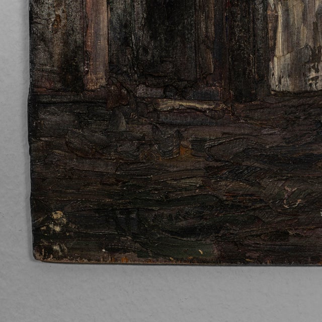 Textile Early 20th Century French Oil on Canvas Townscape For Sale - Image 7 of 18