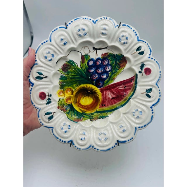 Italian Vintage Italian Hand Painted Decorative Plate For Sale - Image 3 of 6