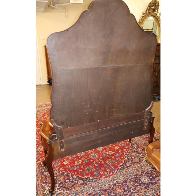 French Louis XV Style Walnut Inlaid Acid Etched Vanity Circa 1920's For Sale - Image 15 of 16