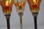 Amber Late 20th Century Rick Strini Signed Iridescent Amber & Cobalt Tulip Art Glass Goblets, Set of 3 For Sale - Image 8 of 18