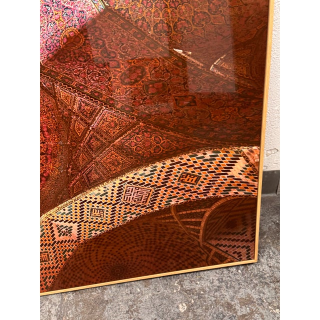Pink Elena Riim for Four Hands Art Studio/Getty Images “Pink Mosque Tilework” Framed ChromaLuxe Photograph For Sale - Image 8 of 12