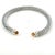 1990s David Yurman Citrine and Diamond 5mm Cuff Bracelet Silver Estate For Sale - Image 4 of 6