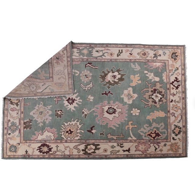 Turkish Handknotted Wool Oushak Rug, 1980s For Sale - Image 3 of 7