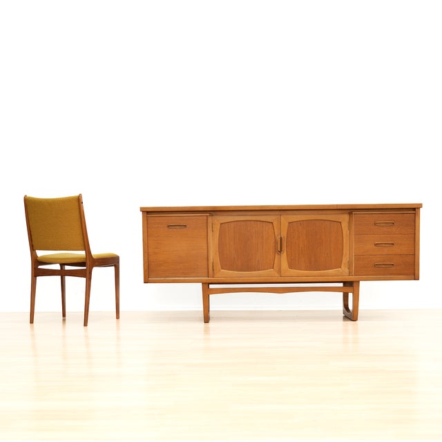 Wood Mid Century Jentique Teak Credenza With Arched Cabinet Doors For Sale - Image 7 of 12