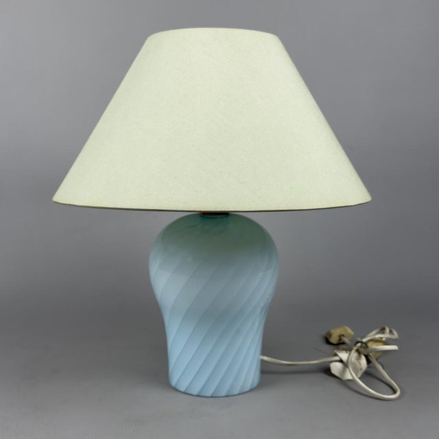 Blue Spiral Murano Glass Table Lamp from Davinci, 1970s For Sale - Image 15 of 15