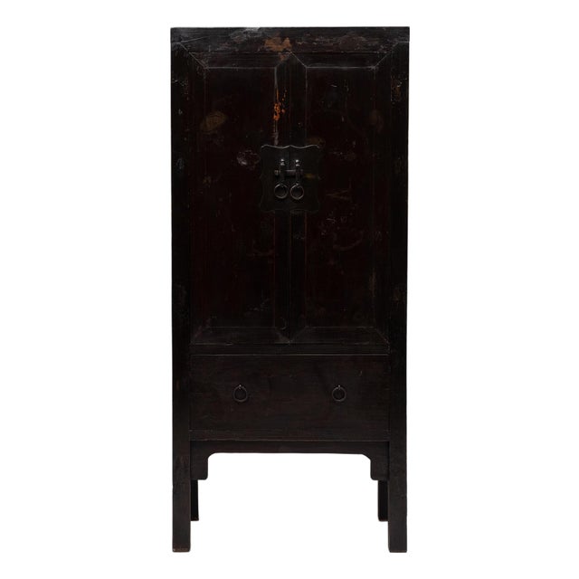 Chinese Square Corner Lacquer Cabinet, C. 1900 For Sale