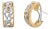 Vintage Simon G. 18k White & Yellow Gold Floral Diamond Huggie Hoop Earrings, Set of 2 For Sale