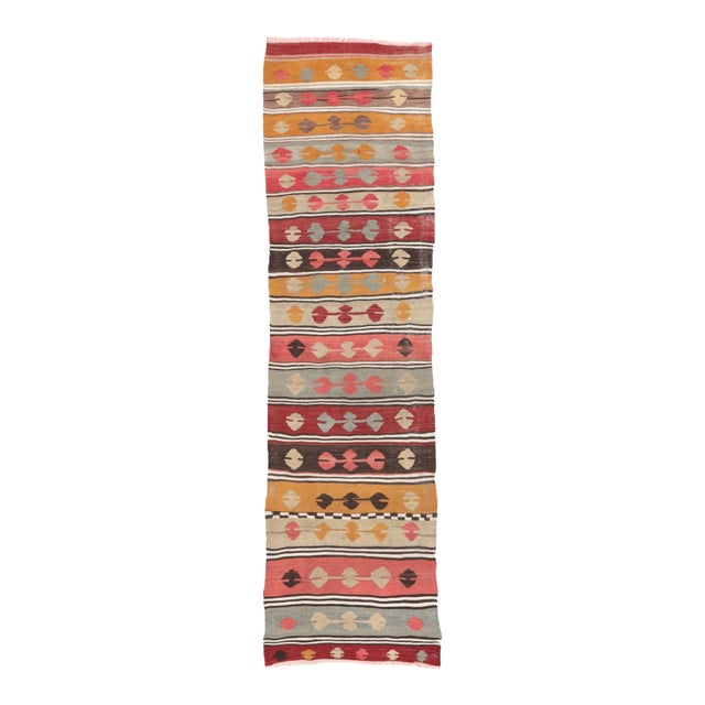 Colorful Vintage Kilim Runner For Sale