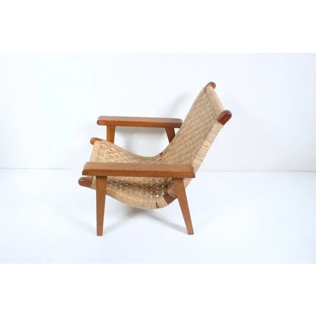 Michael van Beuren Michael van Beuren Bauhaus Teak and Raffia Lounge Chair, circa 1940 For Sale - Image 4 of 13