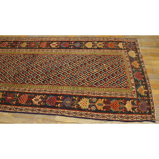 Magnificent Dots Pattern Ion a Black Background Color Antique Persian Rug For Sale - Image 10 of 10