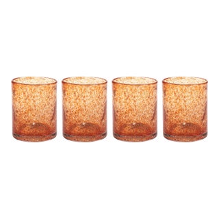 Antibes 4-Piece Set Glass Tumblers, Orange For Sale