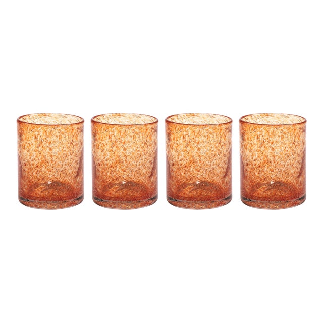 Antibes 4-Piece Set Glass Tumblers, Orange For Sale