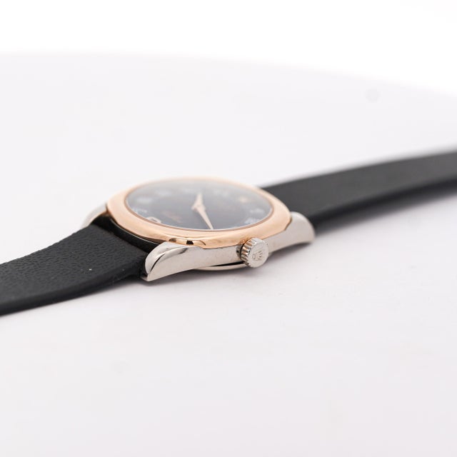 1990s Vintage Rolex Cellini Danaos 18k Rose Gold Black Dial Ladies Quartz Watch For Sale - Image 5 of 8