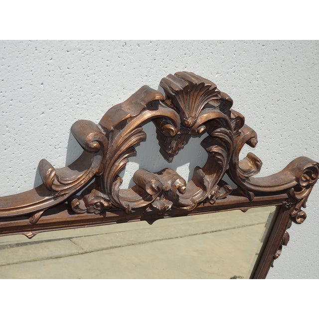 Pair of Vintge French Louis XVI Style Ornate Wall Mantle Mirrors For Sale - Image 14 of 15