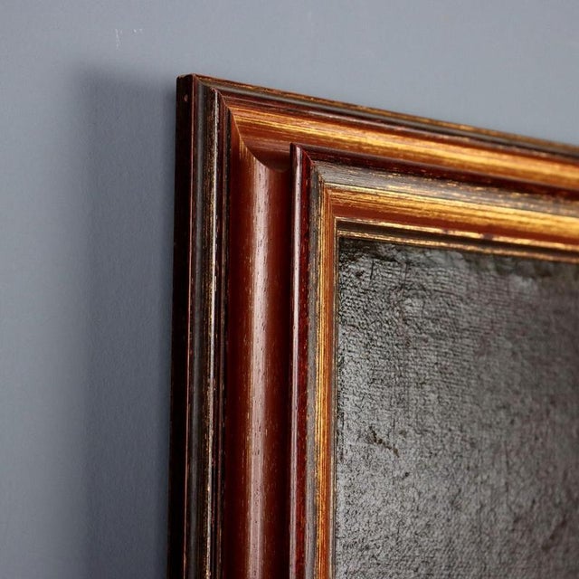 Textile Male Portrait, Oil on Canvas, Framed For Sale - Image 7 of 9