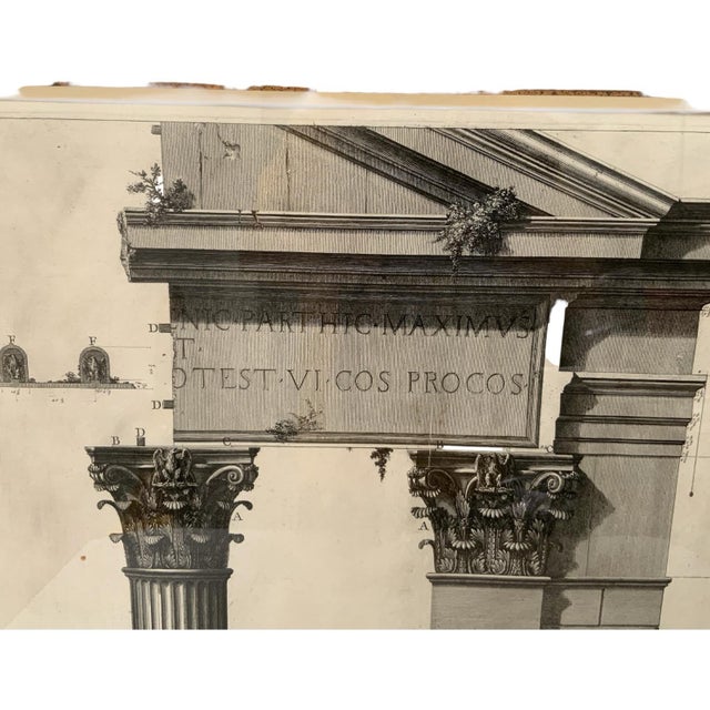 Giovanni Battista Piranesi "Le Antichità Romane Vol. IV Pl. Xlii" Engraving 1756-1757 Provenance Custom Framed by J. Pocker & Son, Nyc For Sale - Image 10 of 11