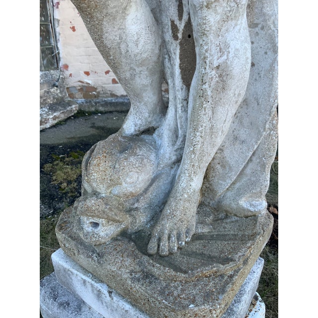 Vintage Cast Stone Garden Sculpture Fountain of a Sea God. Chairish