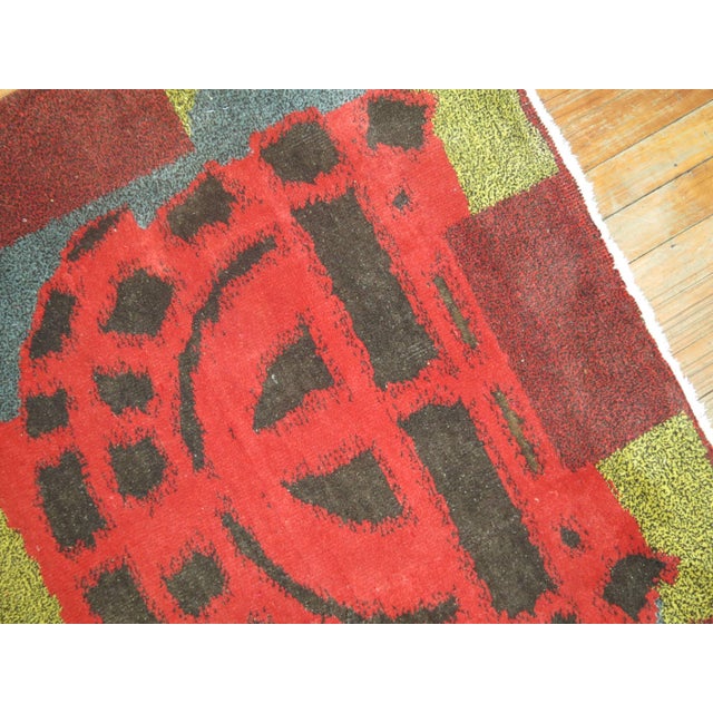 Late 20th Century Zabihi Collection Vintage European Modernist Rug For Sale - Image 5 of 6