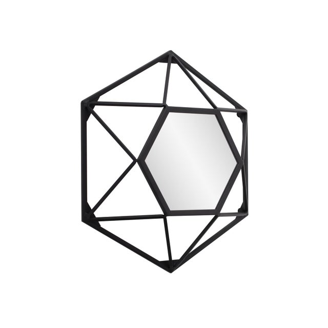 The Wren mirror finished in matte black features a three dimensional geometric shape that gives quite the design...
