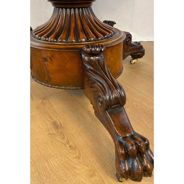French 19th Century French Charles X Style Flame Mahogany Guéridon Table W/Marble Top For Sale - Image 3 of 11