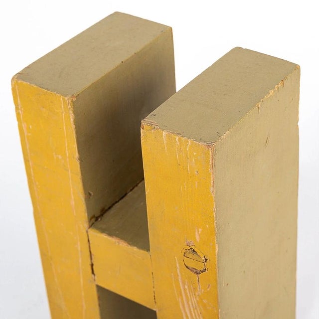 Vintage Wooden Letter H, 1990s For Sale - Image 9 of 10