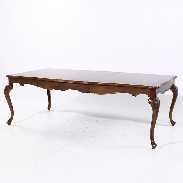 Baker Walnut Queen Anne Walnut Expanding Dining Table With 2 Leaves For Sale In Chicago - Image 6 of 11
