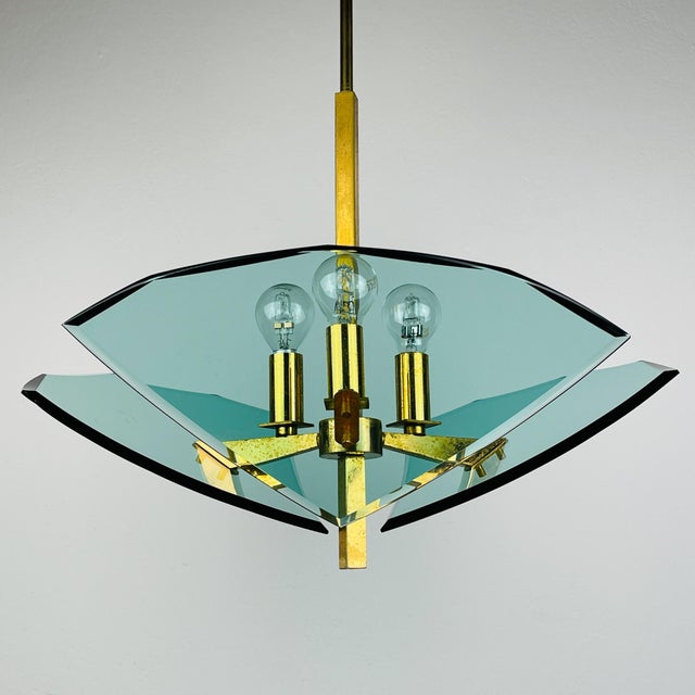 Vintage Art Glass Pendant Lamp from Fontana Arte, Italy, 1950s For Sale - Image 13 of 13